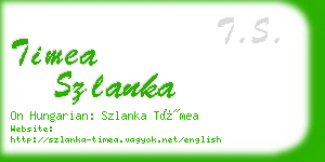 timea szlanka business card